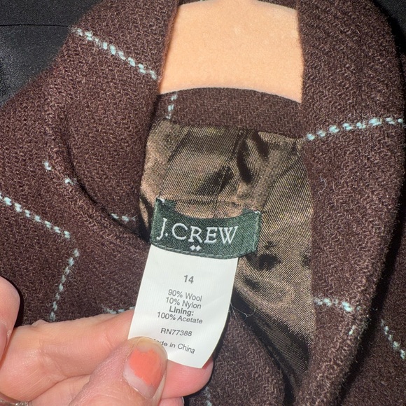 J. Crew Brown Checkered Women's Blazer - Picture 2 of 5